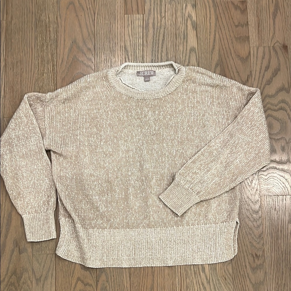 J. Crew Cream Classic Crew Neck Sweater